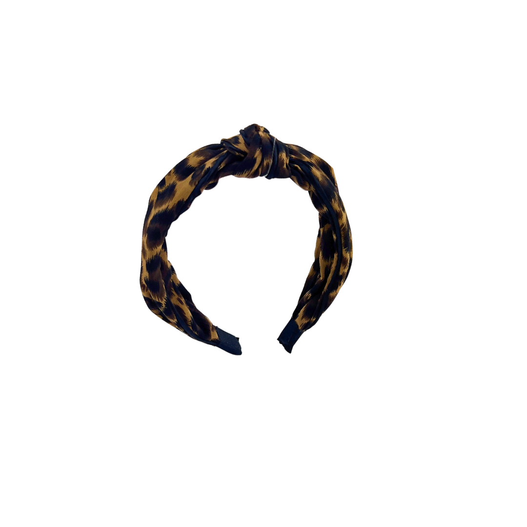 Top Knot Leopard Print Headband