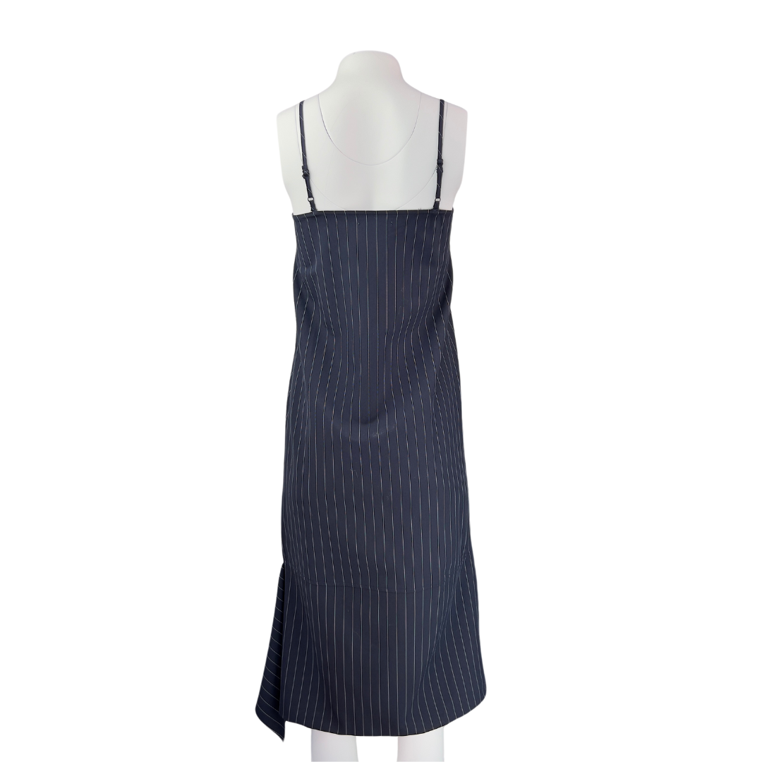 Grey Lab Navy Pinstripe Slip Dress
