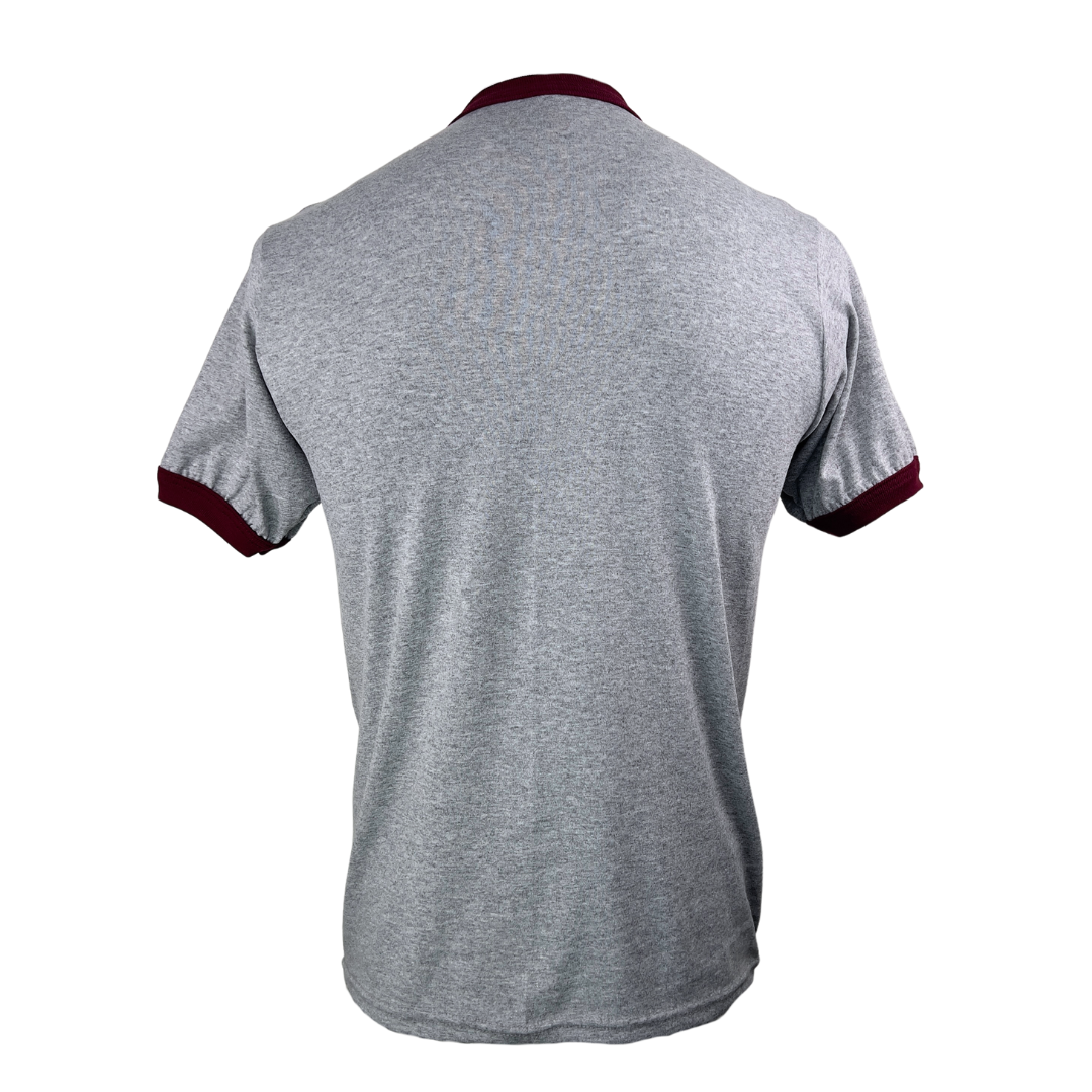 Heather Grey and Burgundy Ringer T
