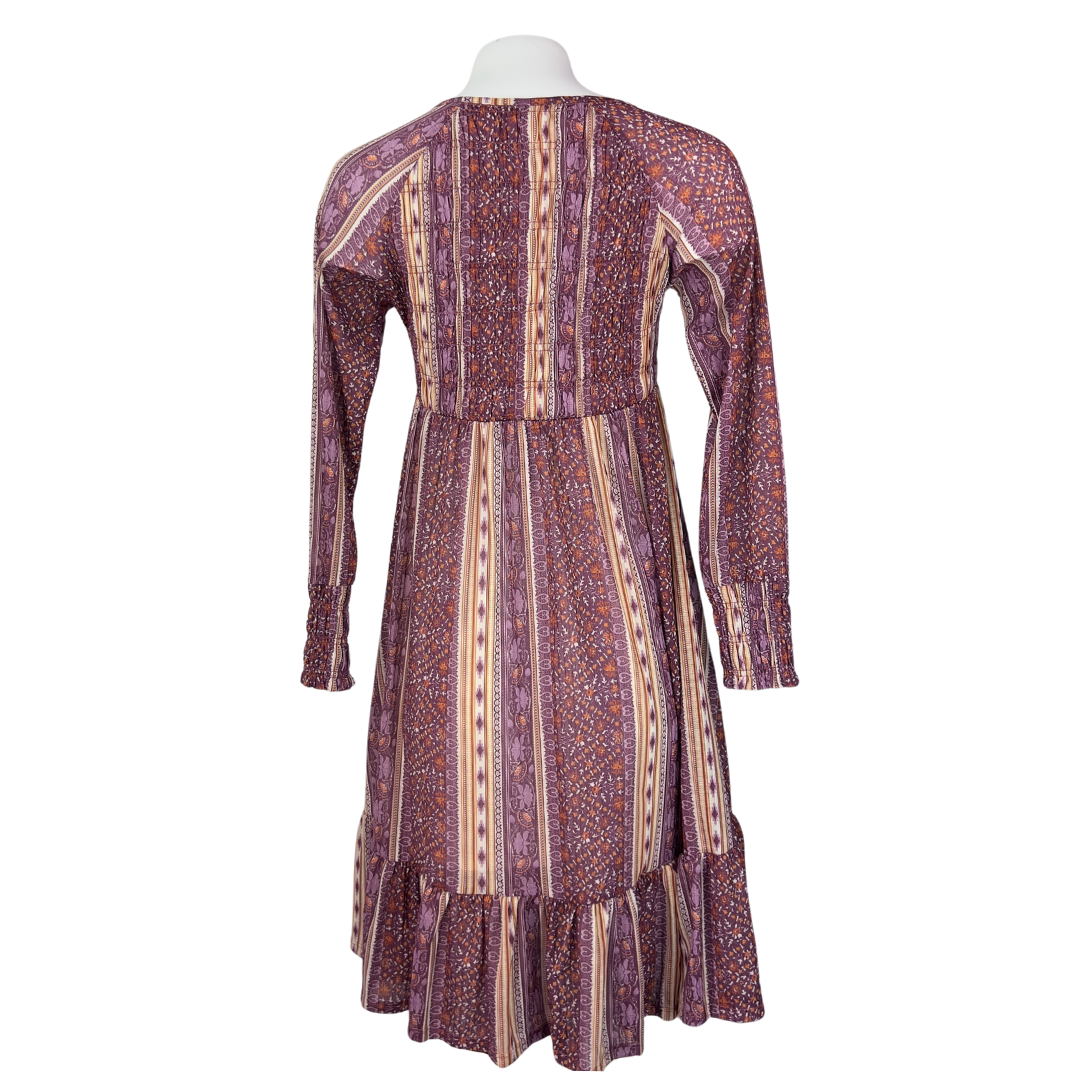 Panhandle Pink Striped Long Sleeve Day Dress