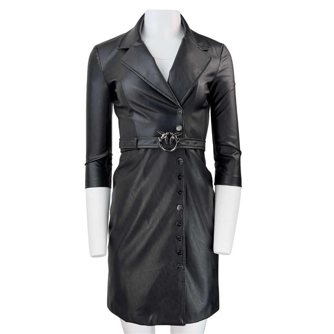 Pinko Black Leather Dress