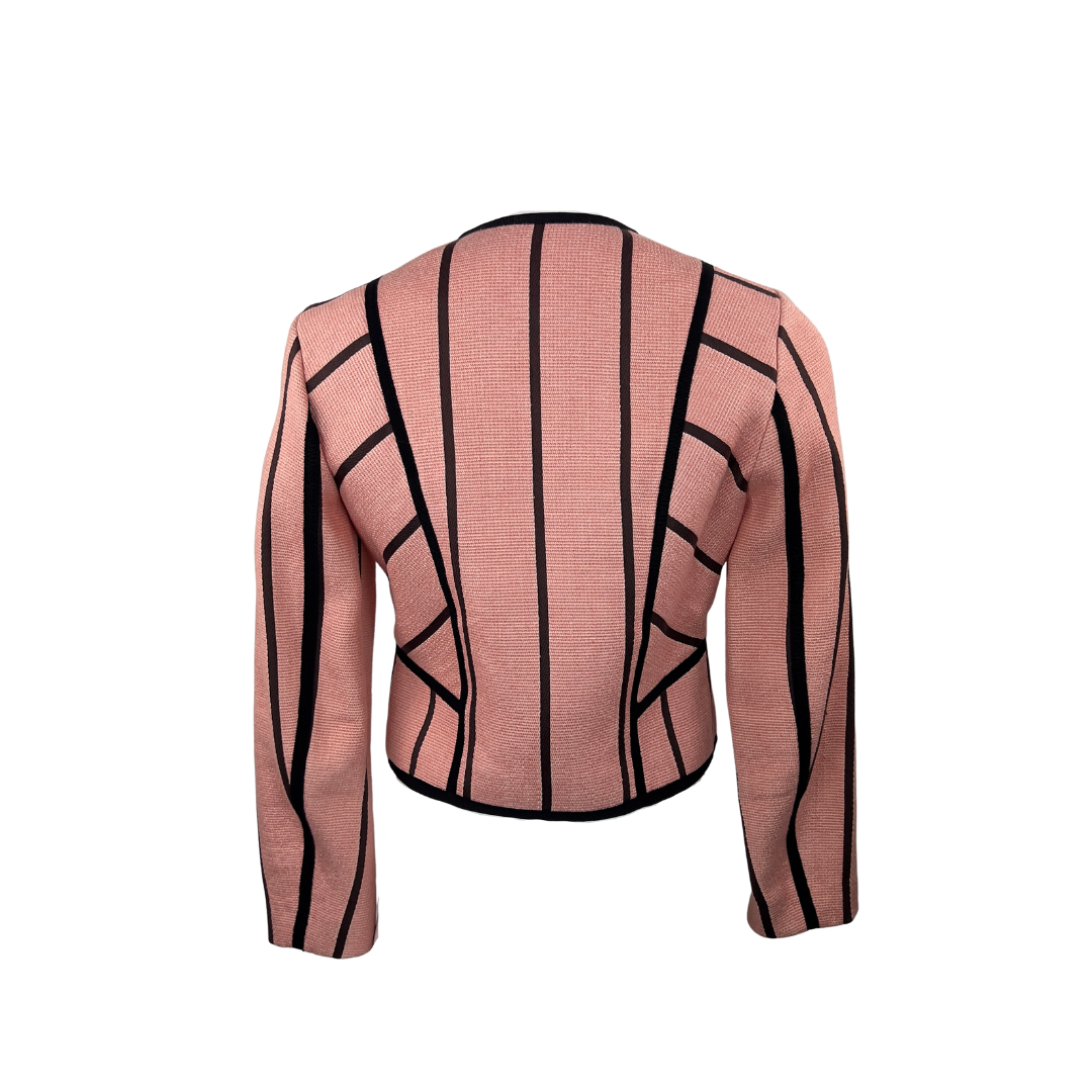 Sandro Peach Blazer with Black Trim