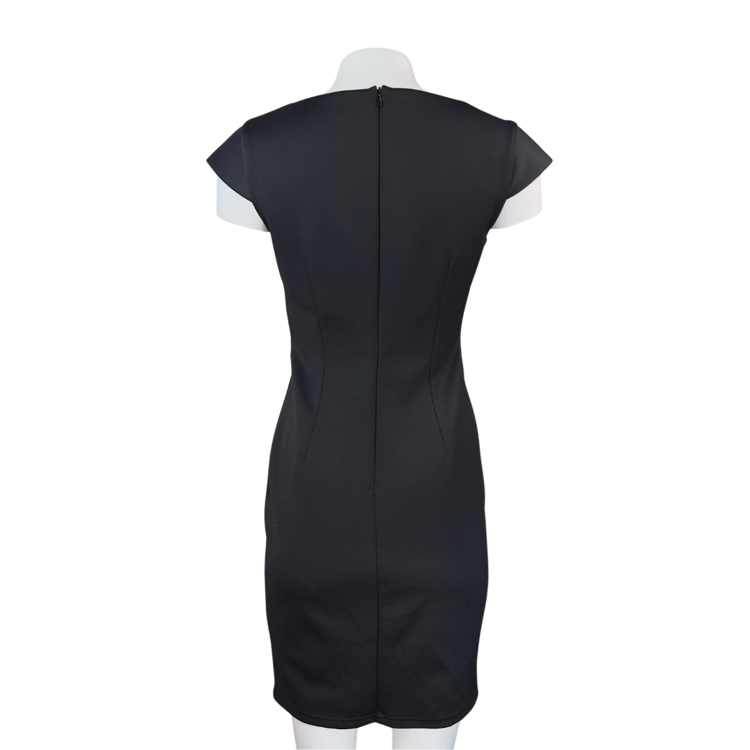 Topshop Black Vneck Sheath Dress with Gathering