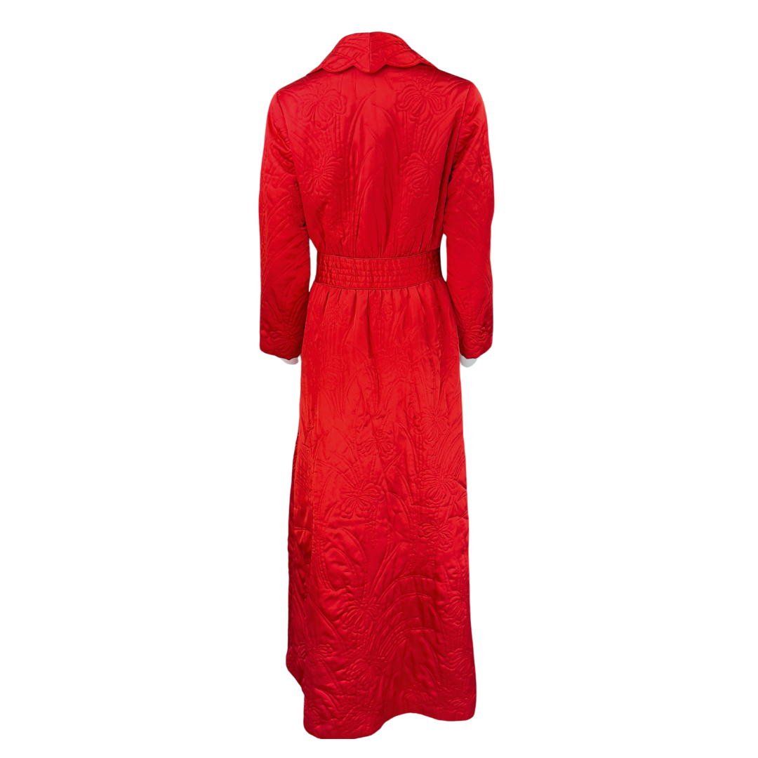 Vintage Nordstrom Red Satin Quilted Robe