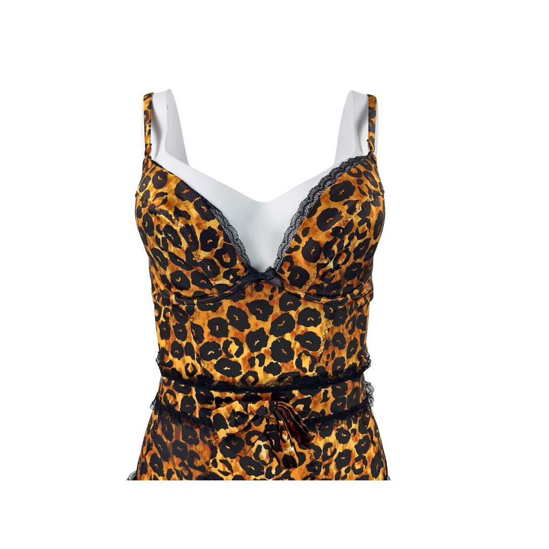 Agent Provocateur Leopard Print Bodysuit with Belt