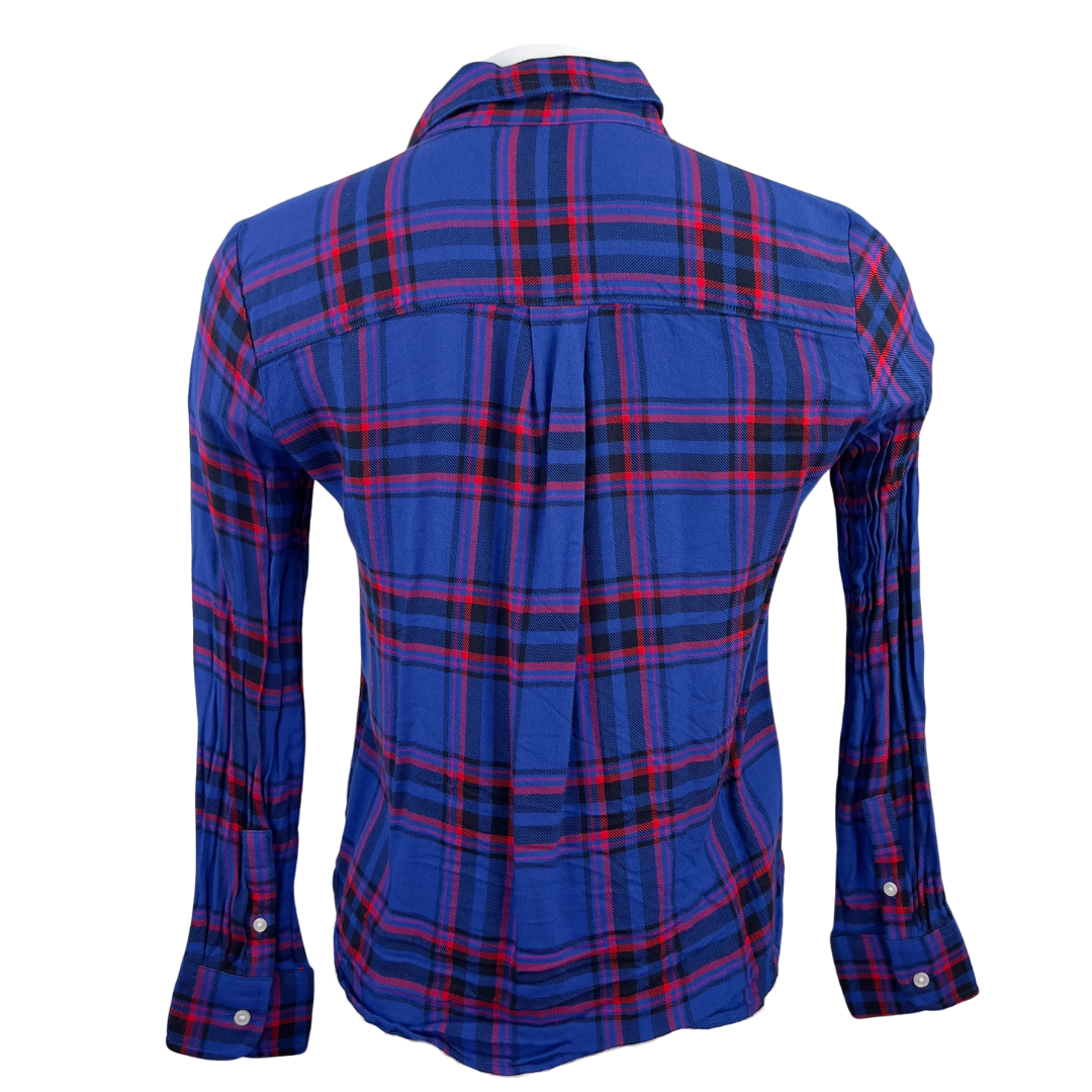 Banana Republic Blue and Pink Plaid Button Up Top