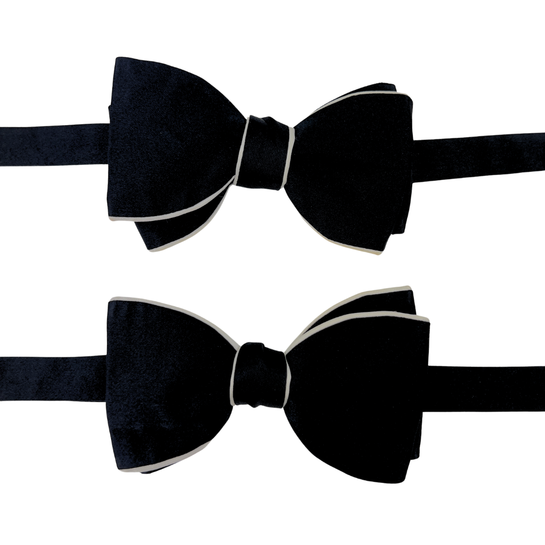 Black Bow Tie with White Trim