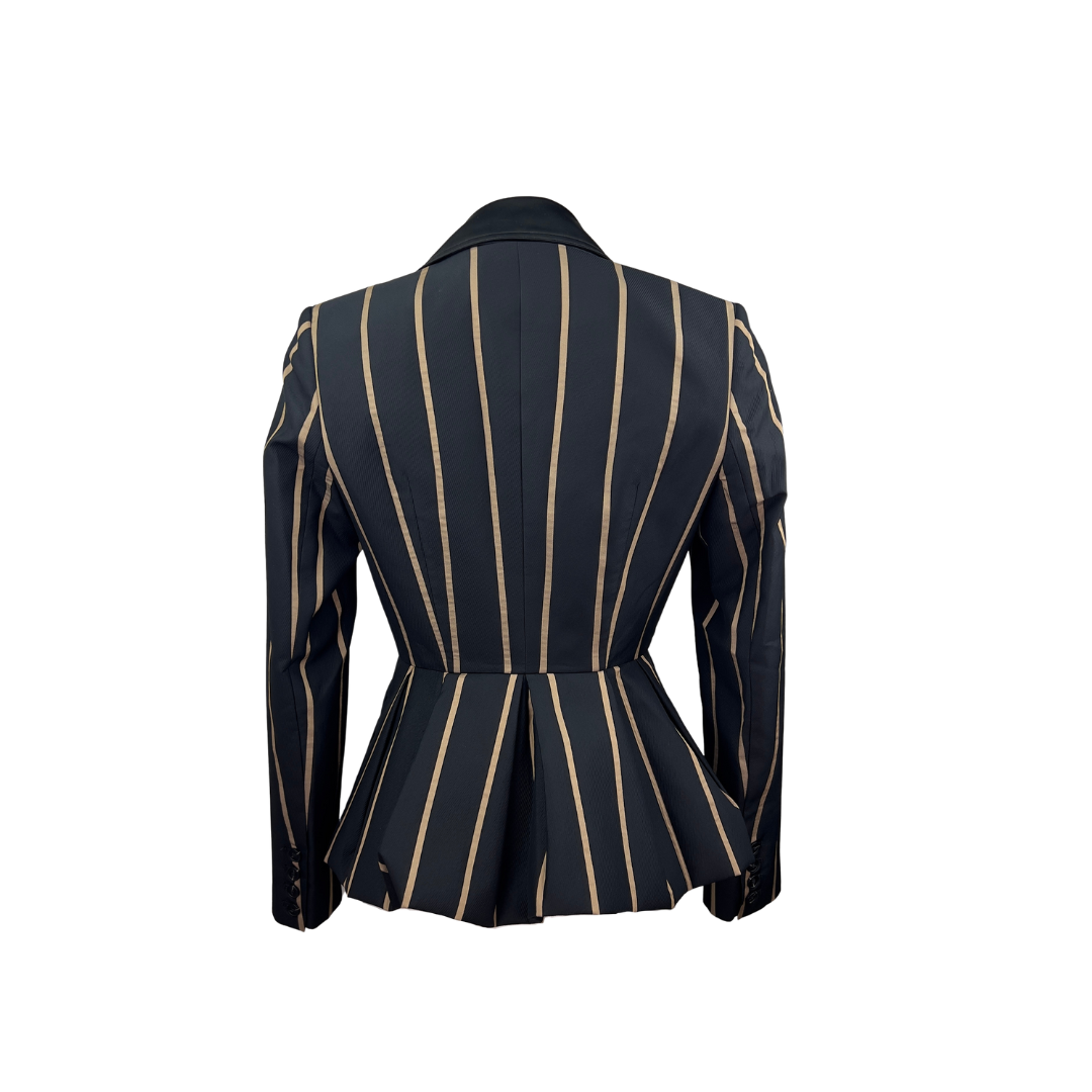Self-Portrait Black and Brown Stripe Blazer