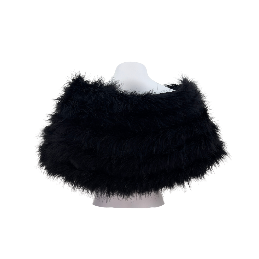 BCBG Black Feather Stole