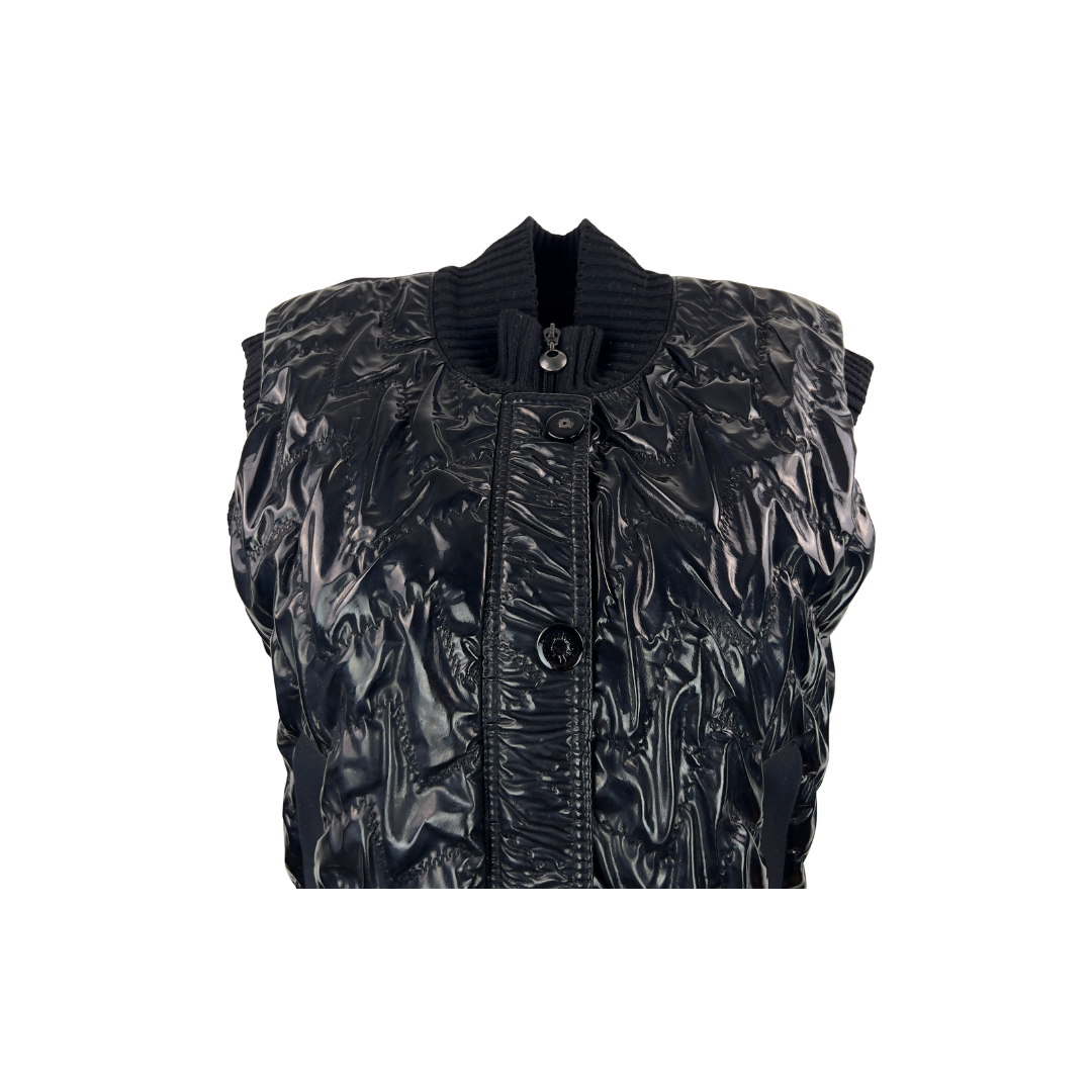 Black Shiny Puffer Vest