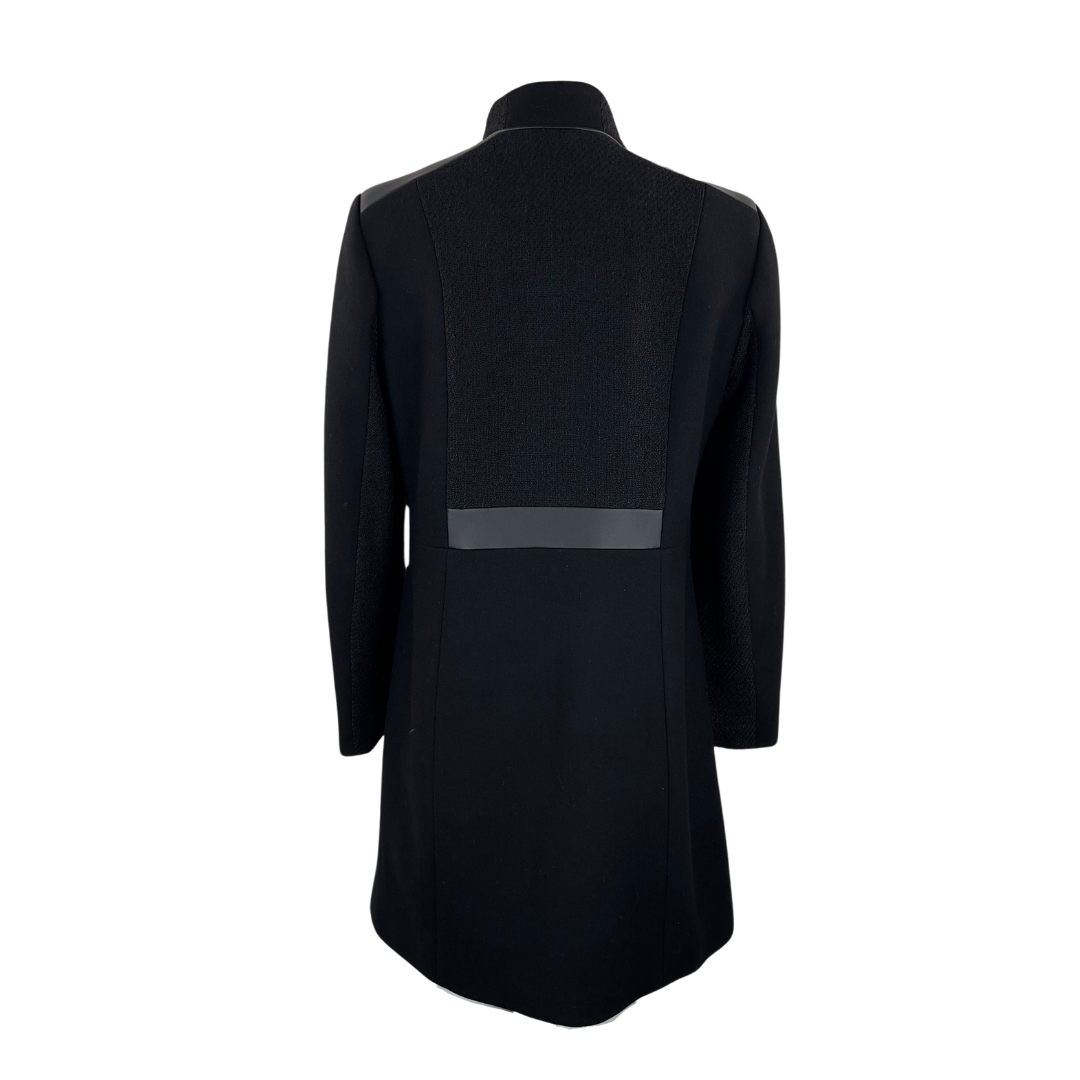 Cleo Black Wool and Leather Coat