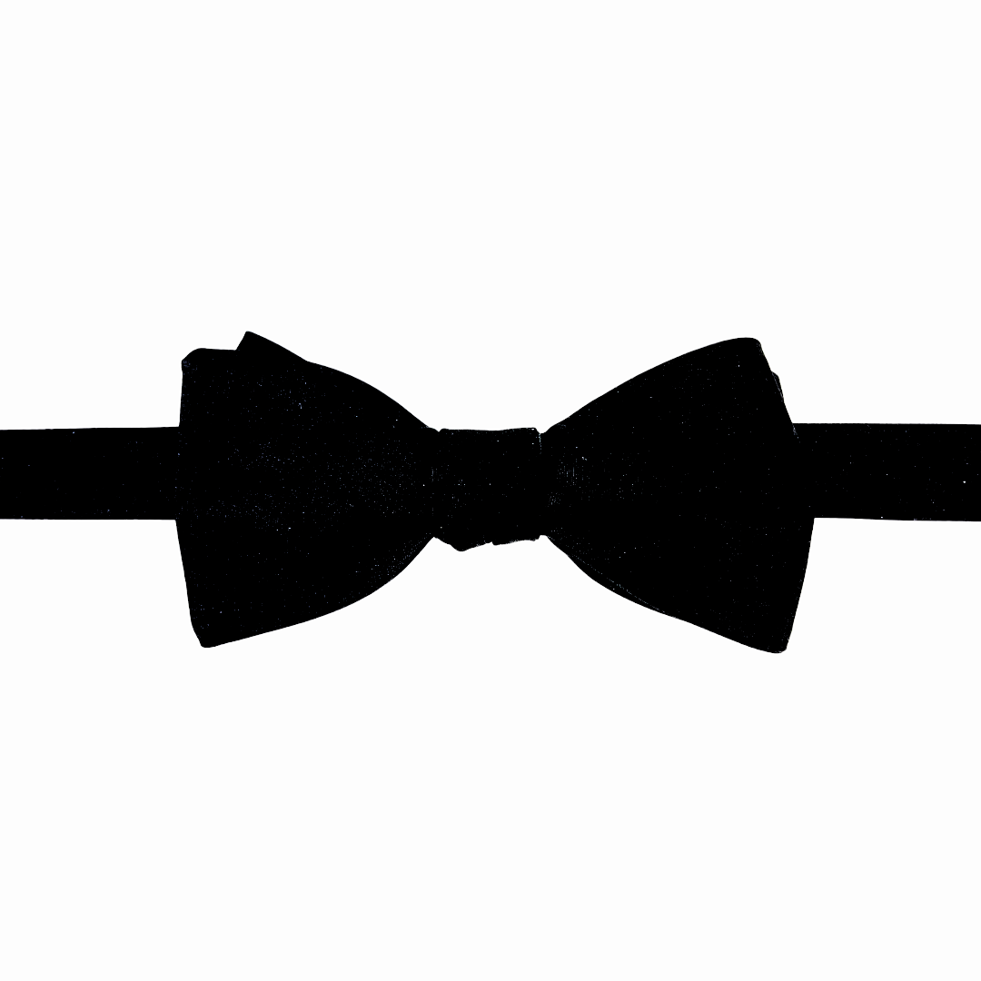 Black Satin Boss Bow Tie