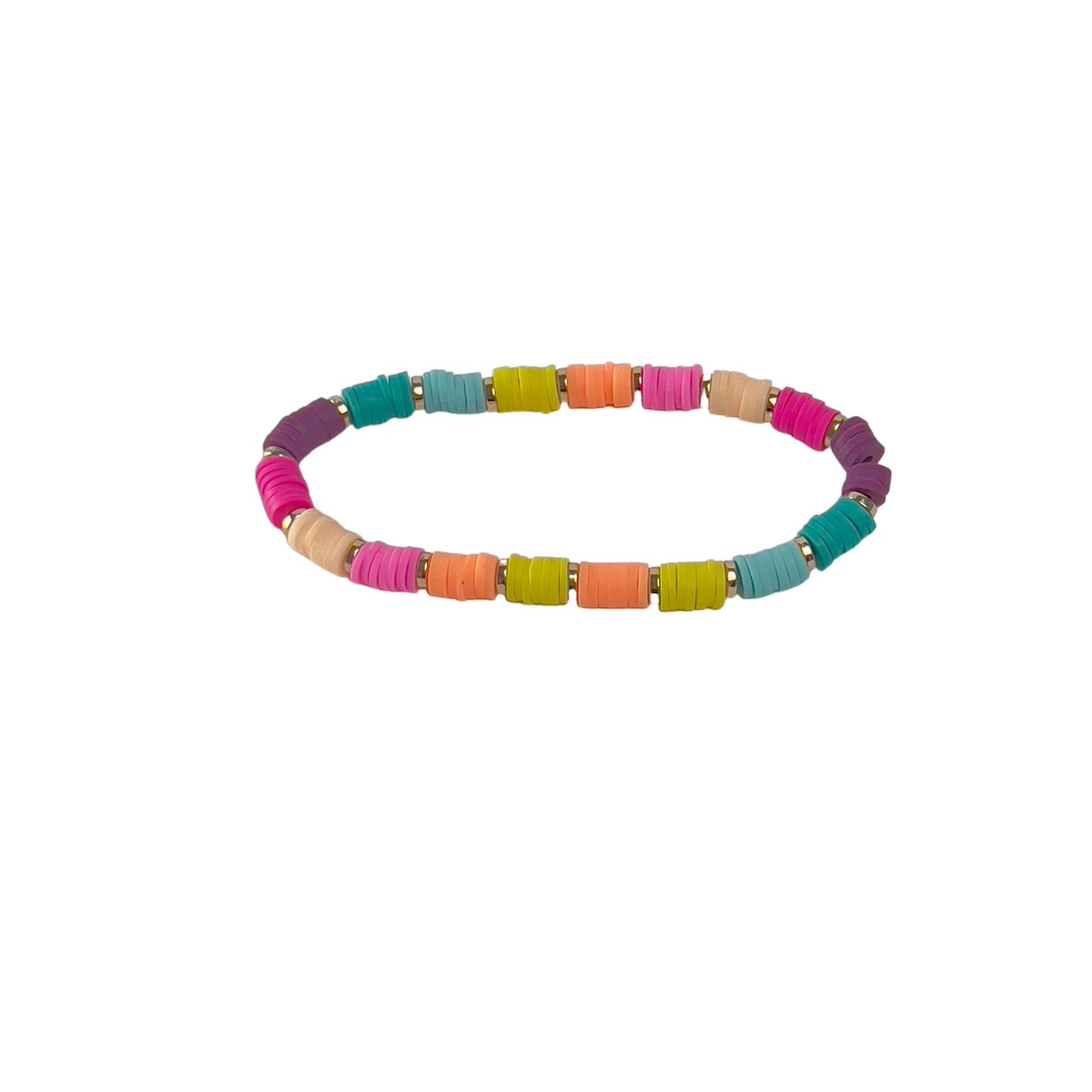 Rainbow Colored Disc Bracelet