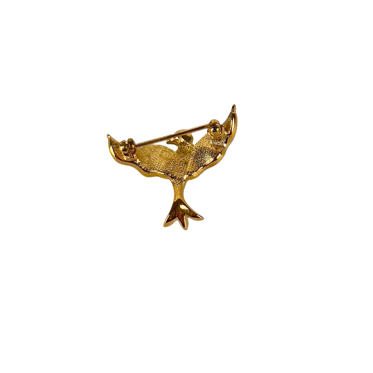 Small Dove Brooch with Ruby Eye