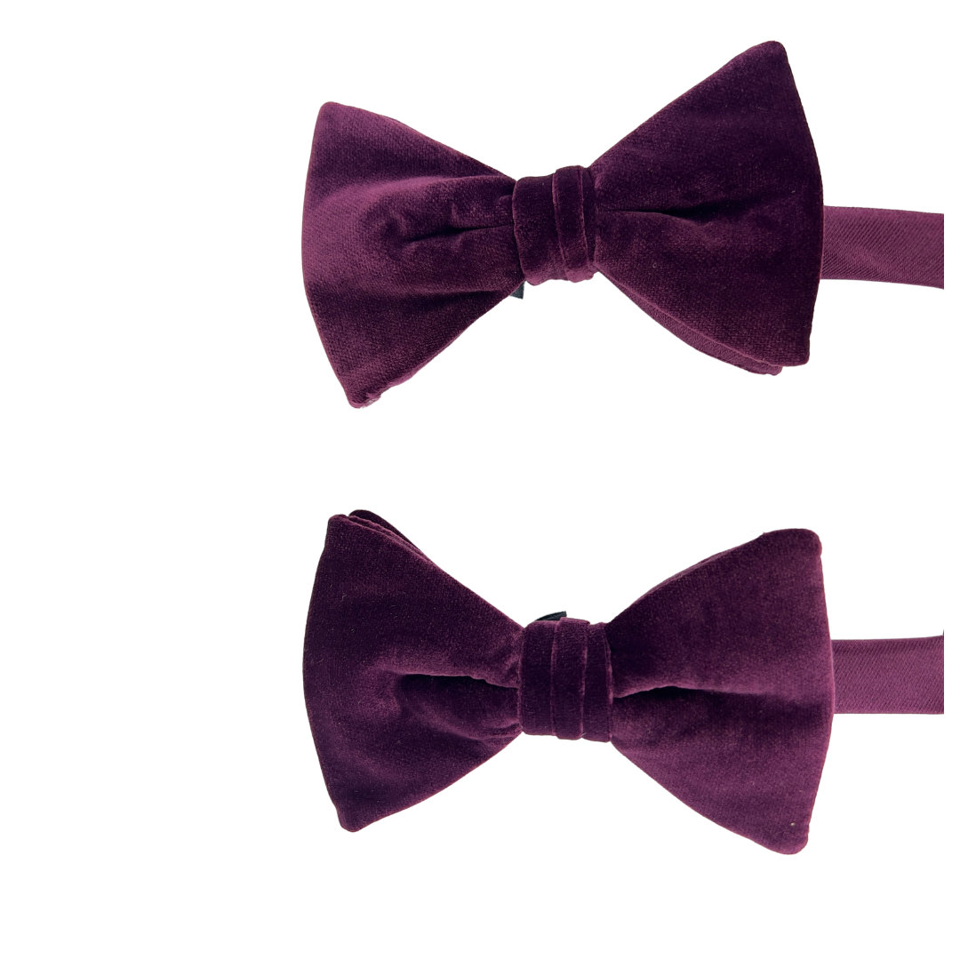 Burgundy Velvet Bow Tie
