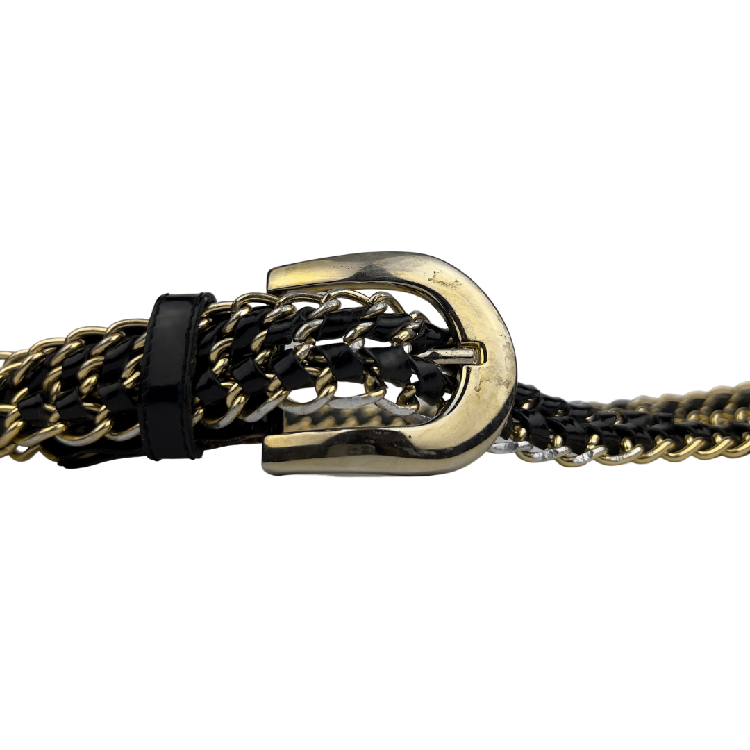 Gold Chain Belt with PVC Woven