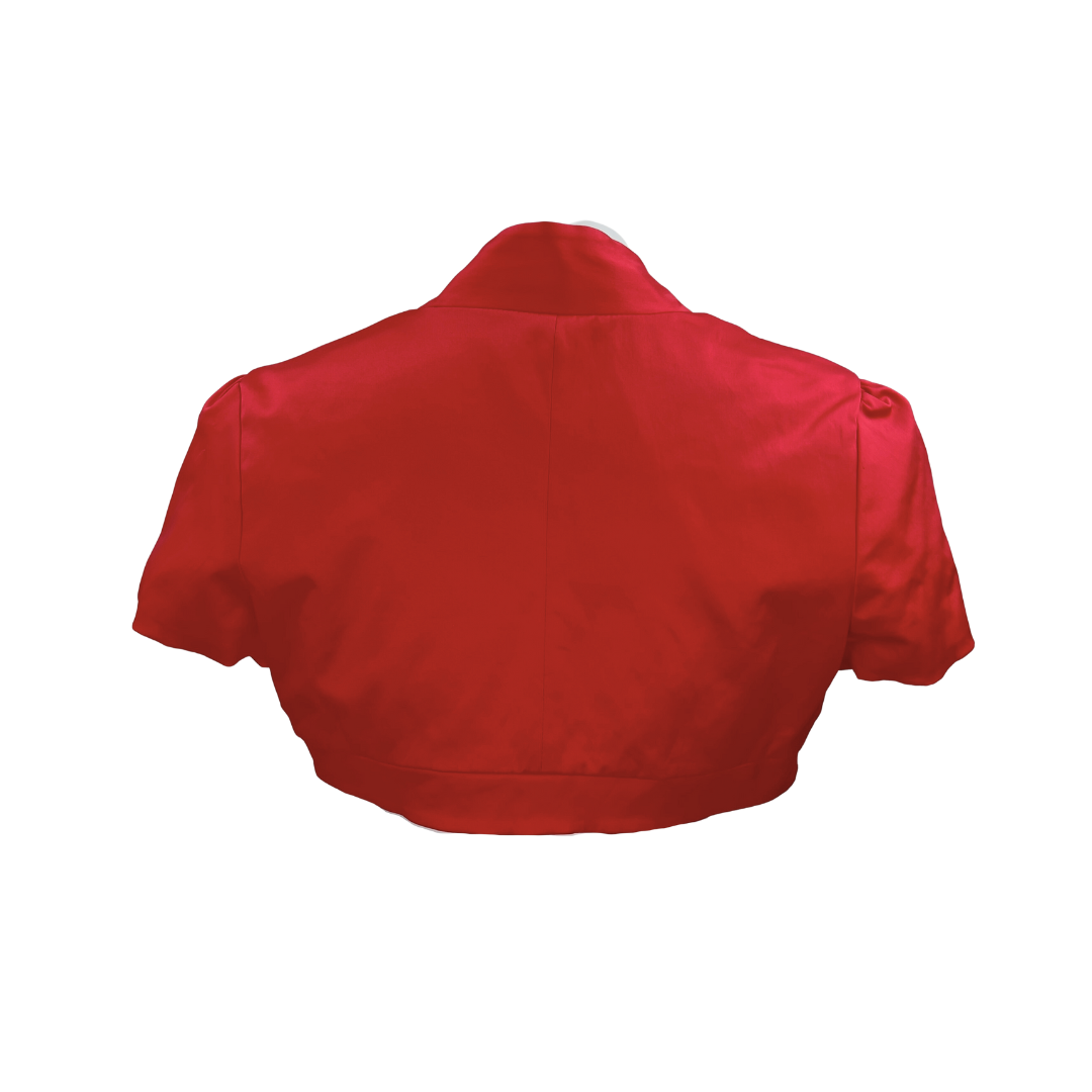 Coral Satin Short Sleeve Bolero