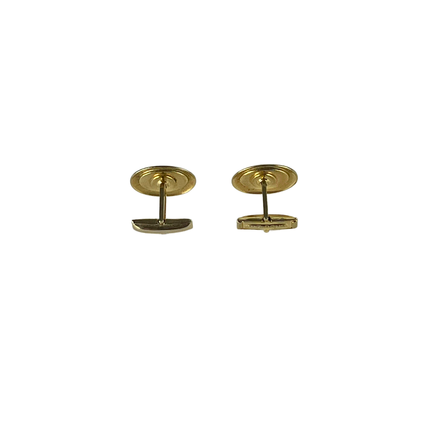 Gold Oval Cufflink with Black Enamel and Diamante