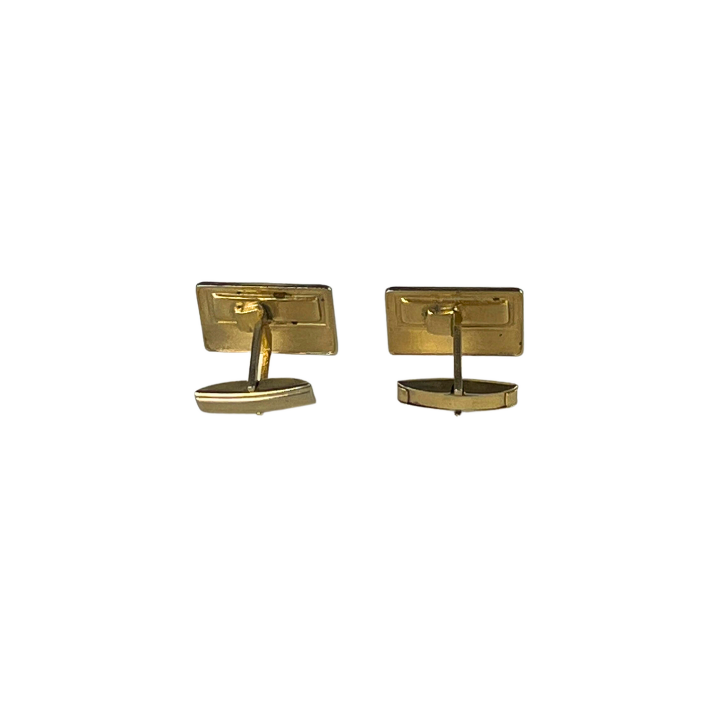 Gold Rectangle Cufflink with Red Insert