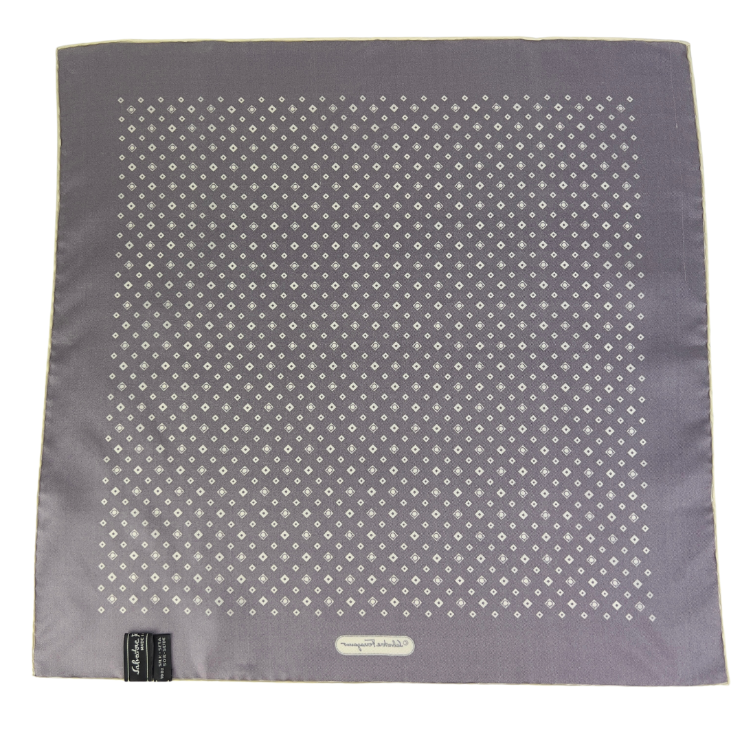 Dark Purple Salvatore Ferragamo Pocket Square with Diamond Prints