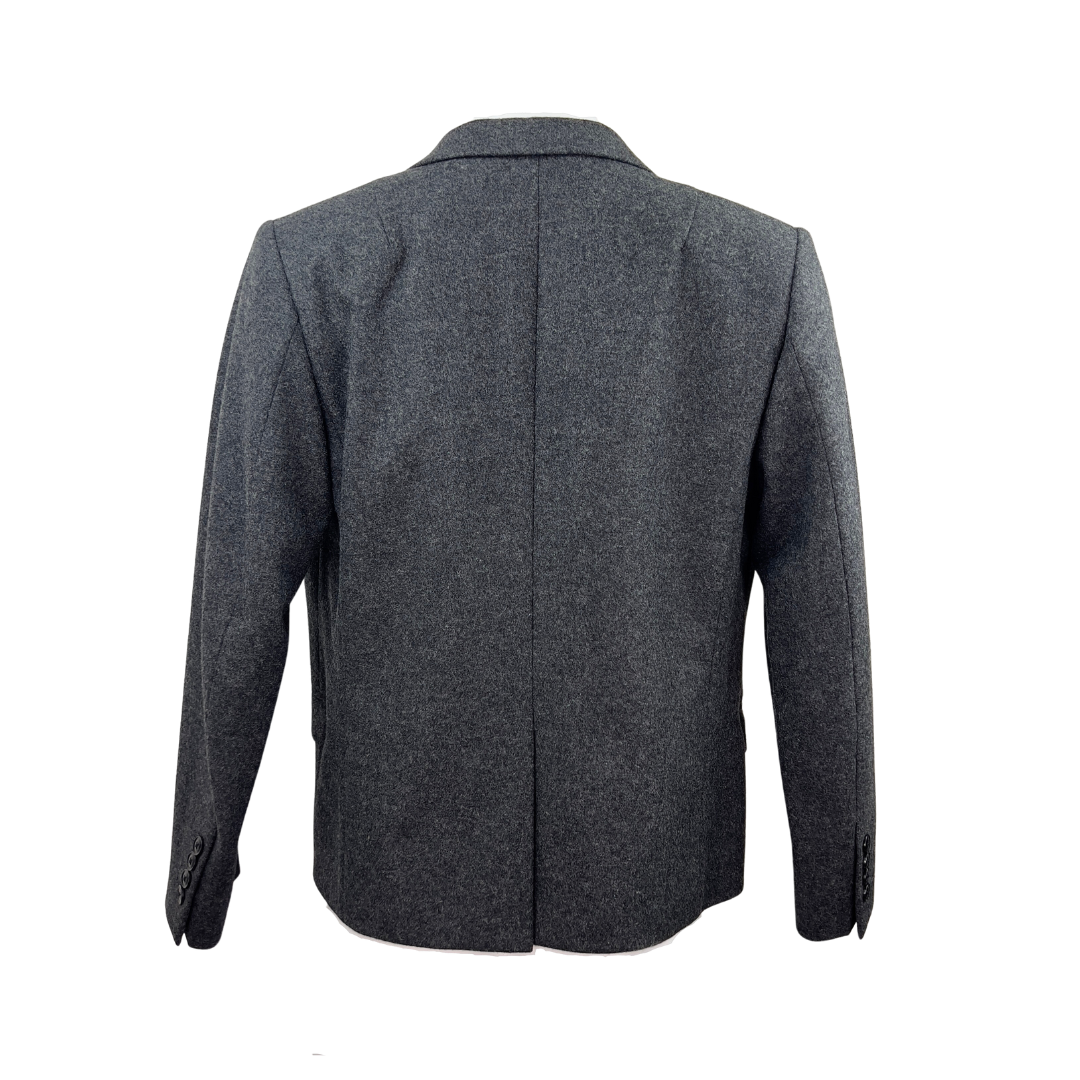 Dries Van Noten Grey Wool Blazer with Yellow Beadwork