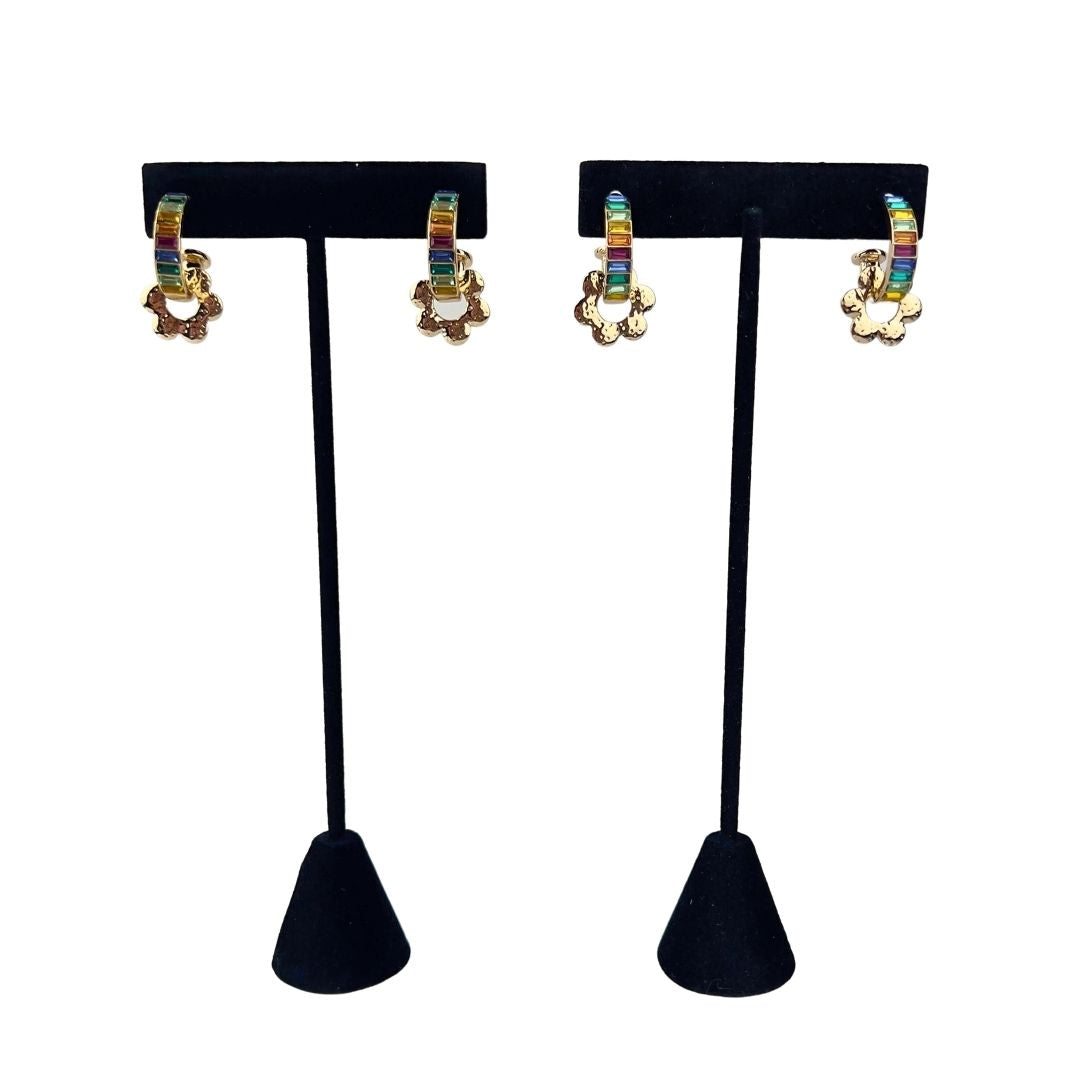 Rainbow Hoop with Gold Flower