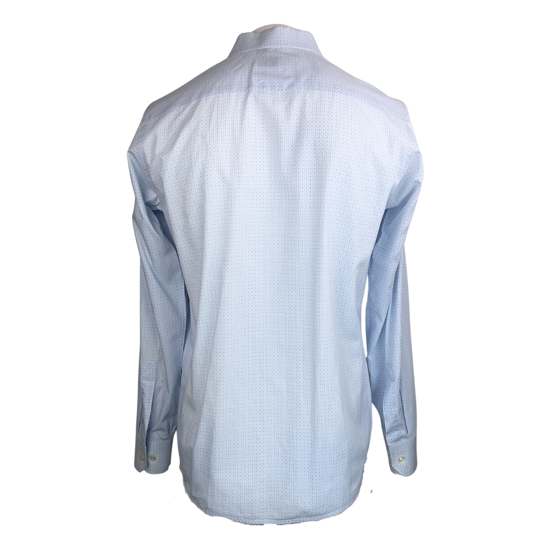 Eton Light Blue Tile Print Dress Shirt 16