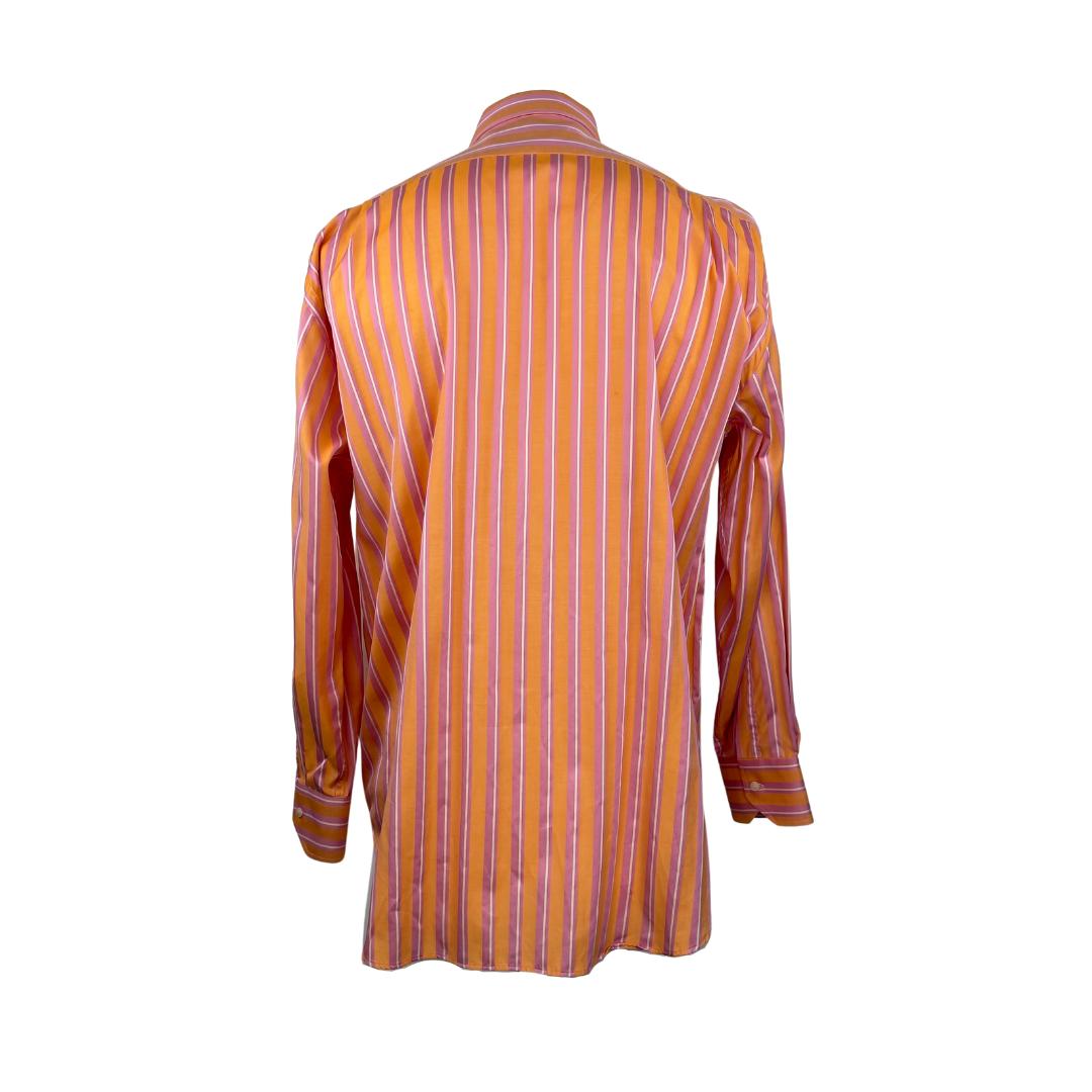 Etro Pink, White and Orange Stripe Dress Shirt 17