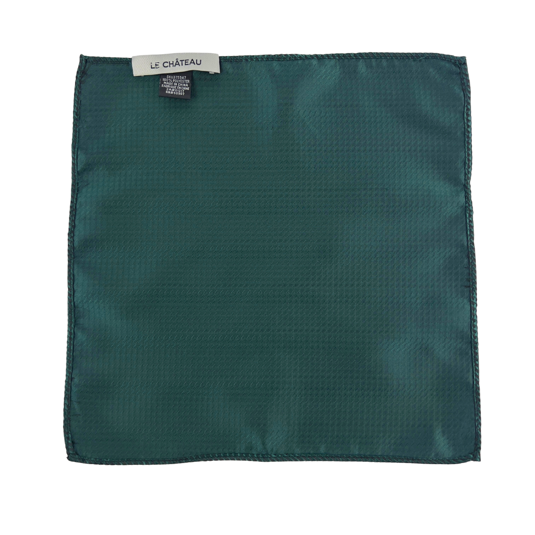 Green Textured Satin Pocket Square