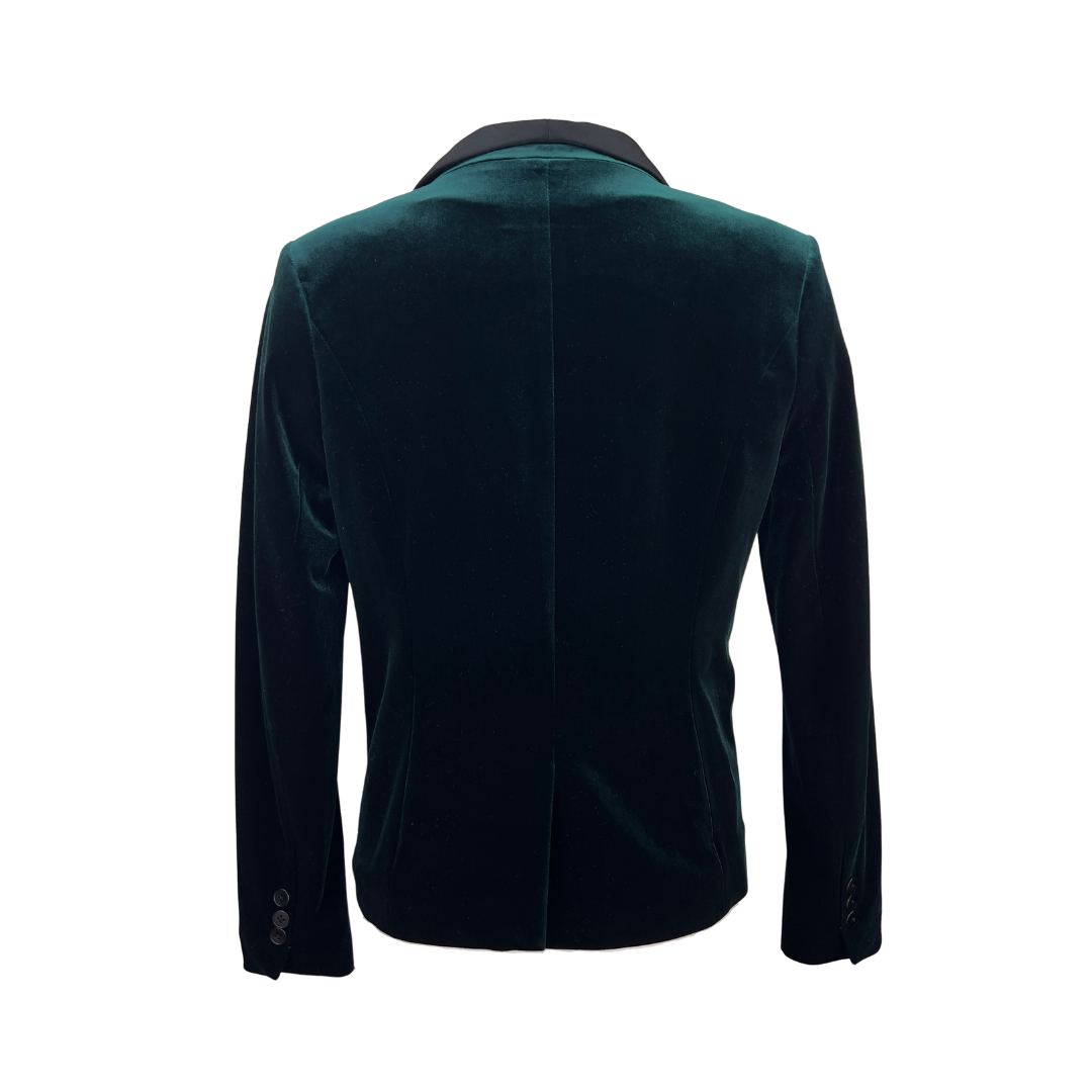 Green Velvet Tuxedo Blazer