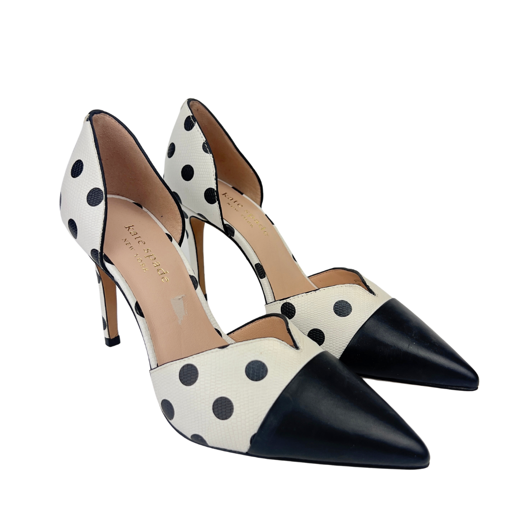 Kate Spade White and Black Polka Dot Pump