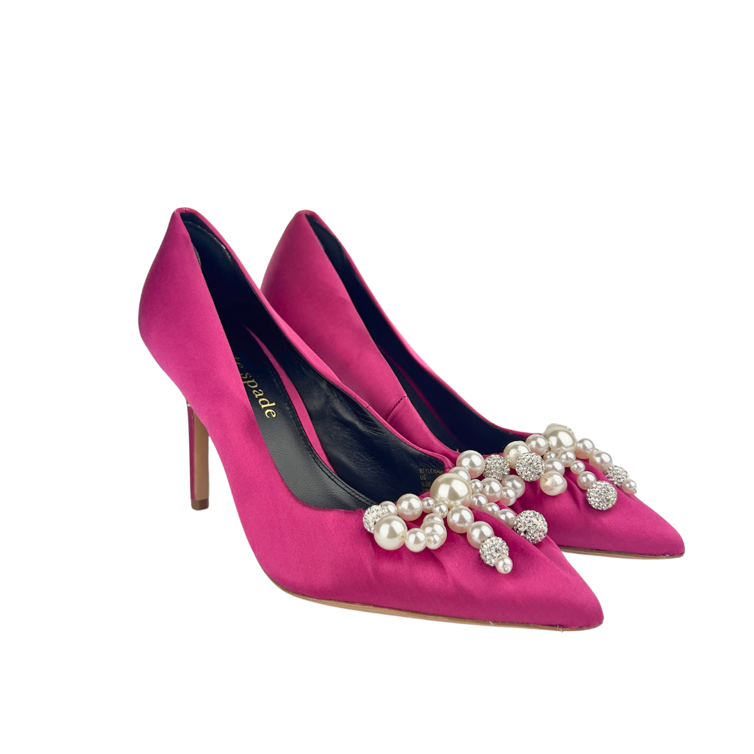 Kate Spade Fuscia Pump with Pearl Bow