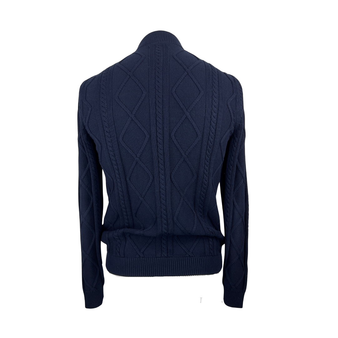 Massimo Dutti Navy Cardigan with Puffer Front