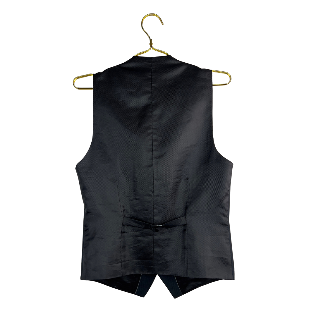 Mexx Black Vest with tiny Burgundy Pinstripe