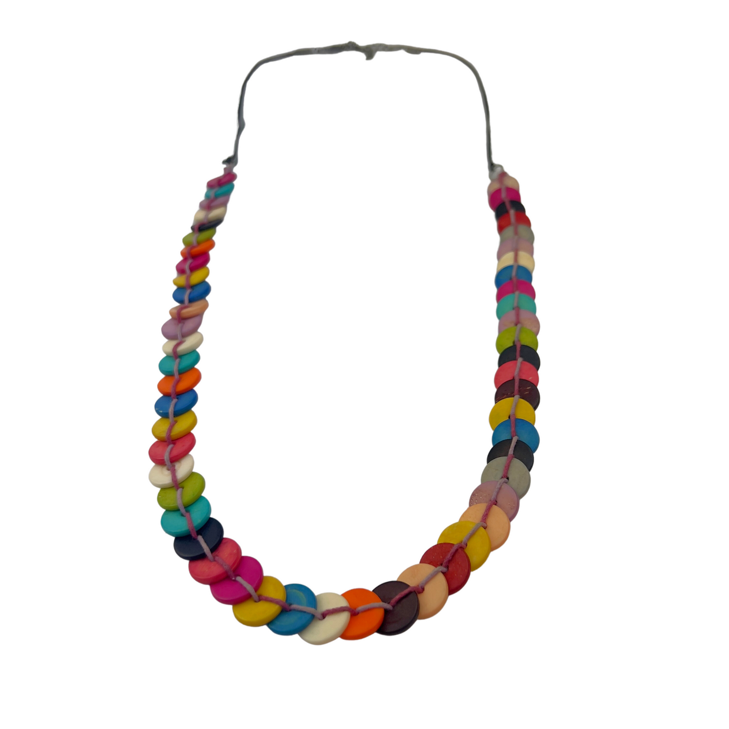 Multi Colored Buttons Necklace