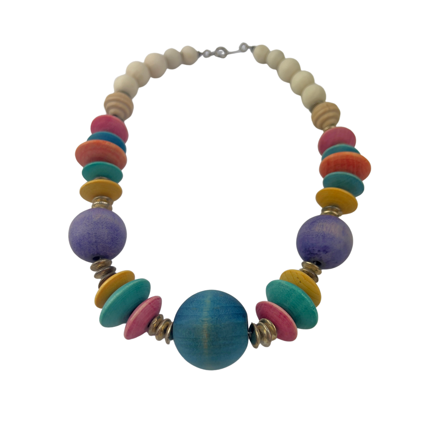 Colorful Round Wodden Beaded Necklace