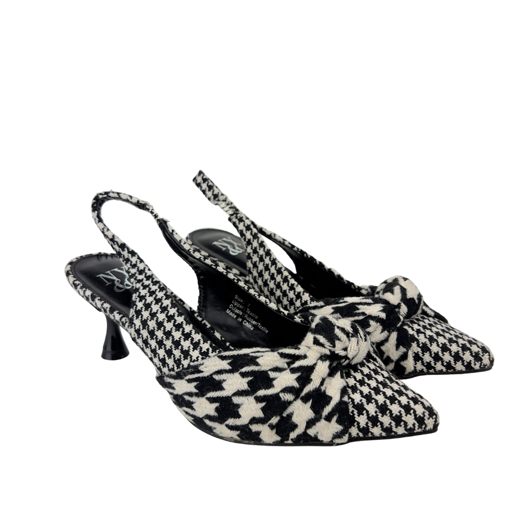 NY&C Houndstooth Slingback Heels