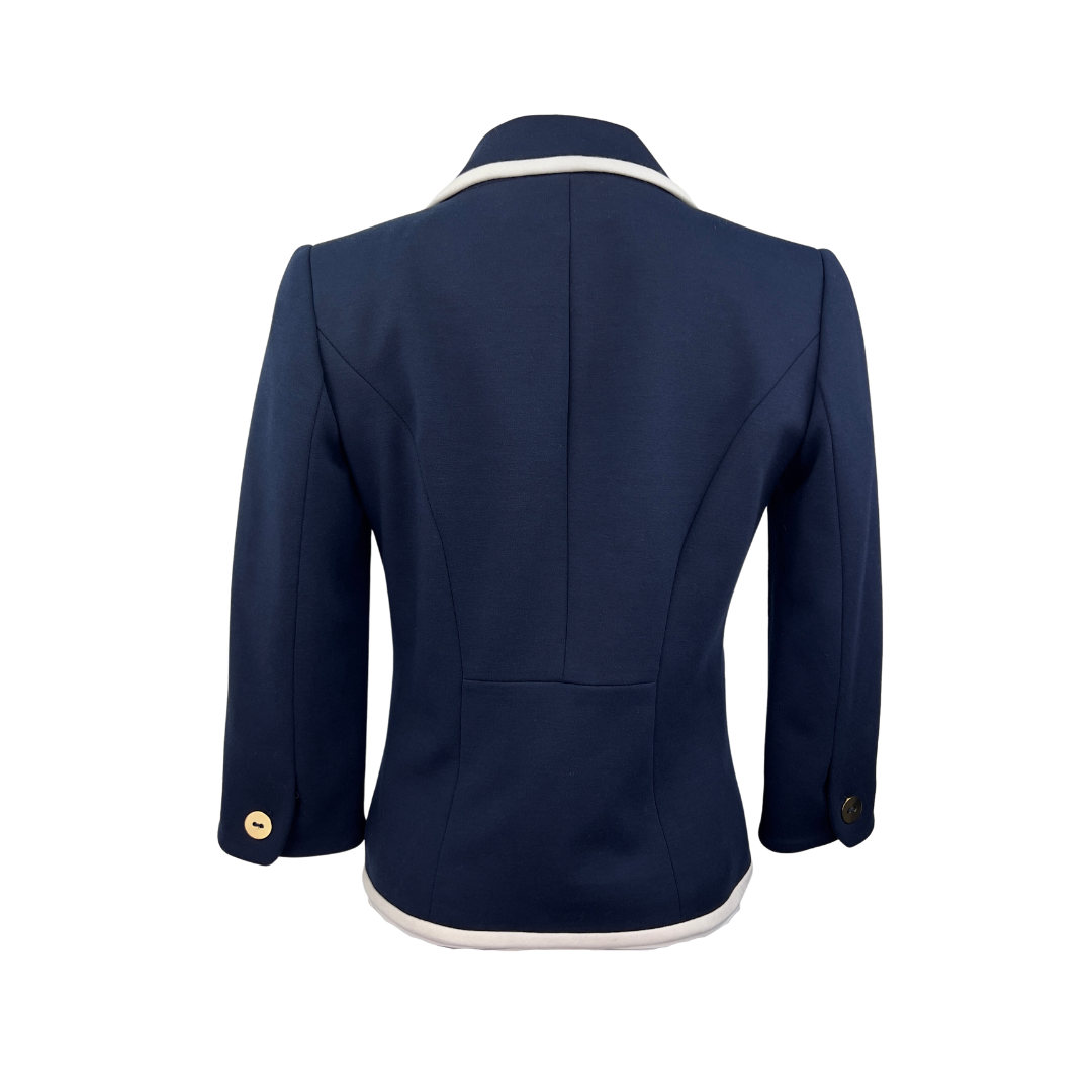 Jessica Navy Blazer with White Trim