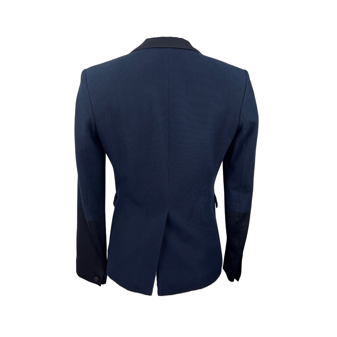 Rag & Bone Texture Navy Blazer with Black Collar
