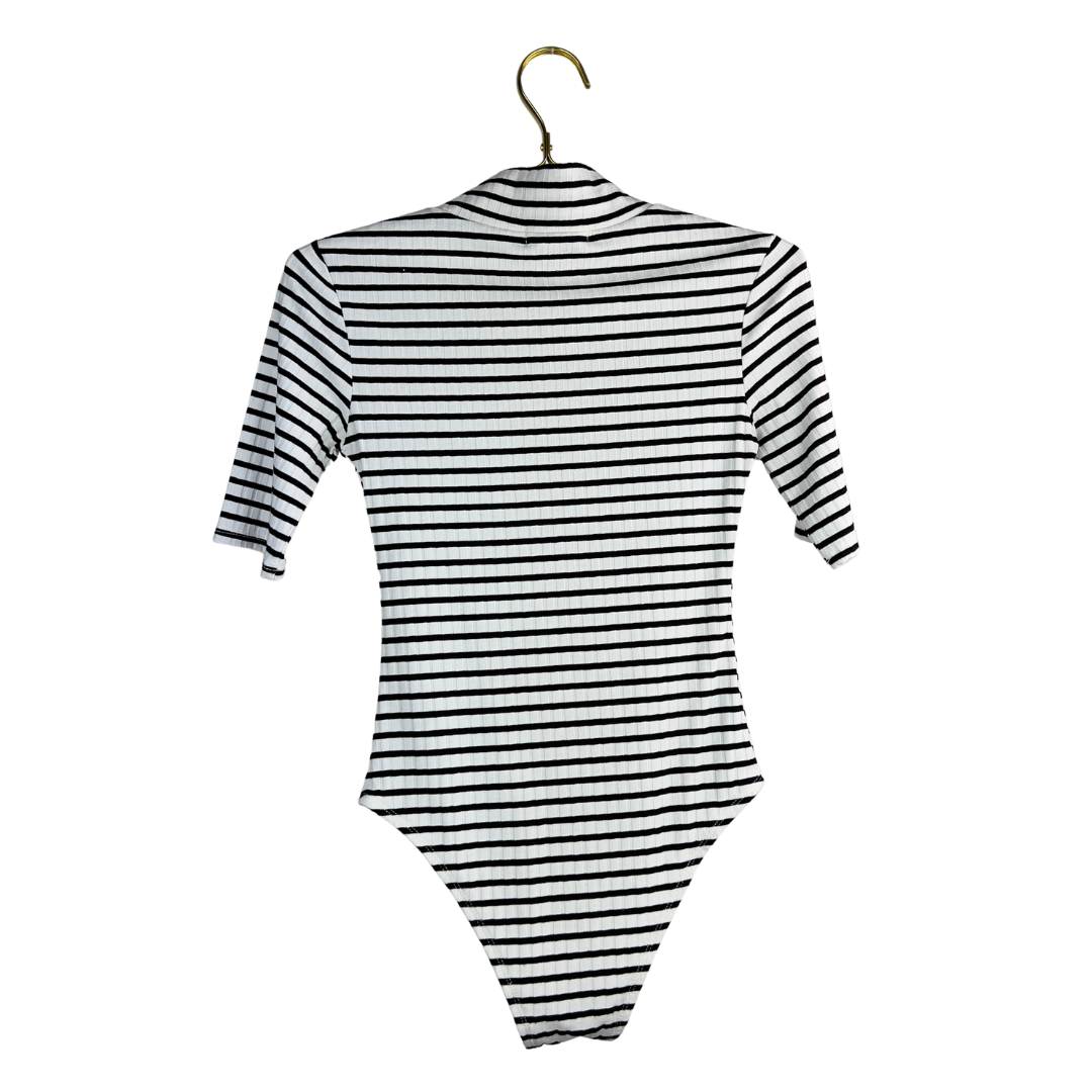 The Hanger Black and White Stripe Bodysuit