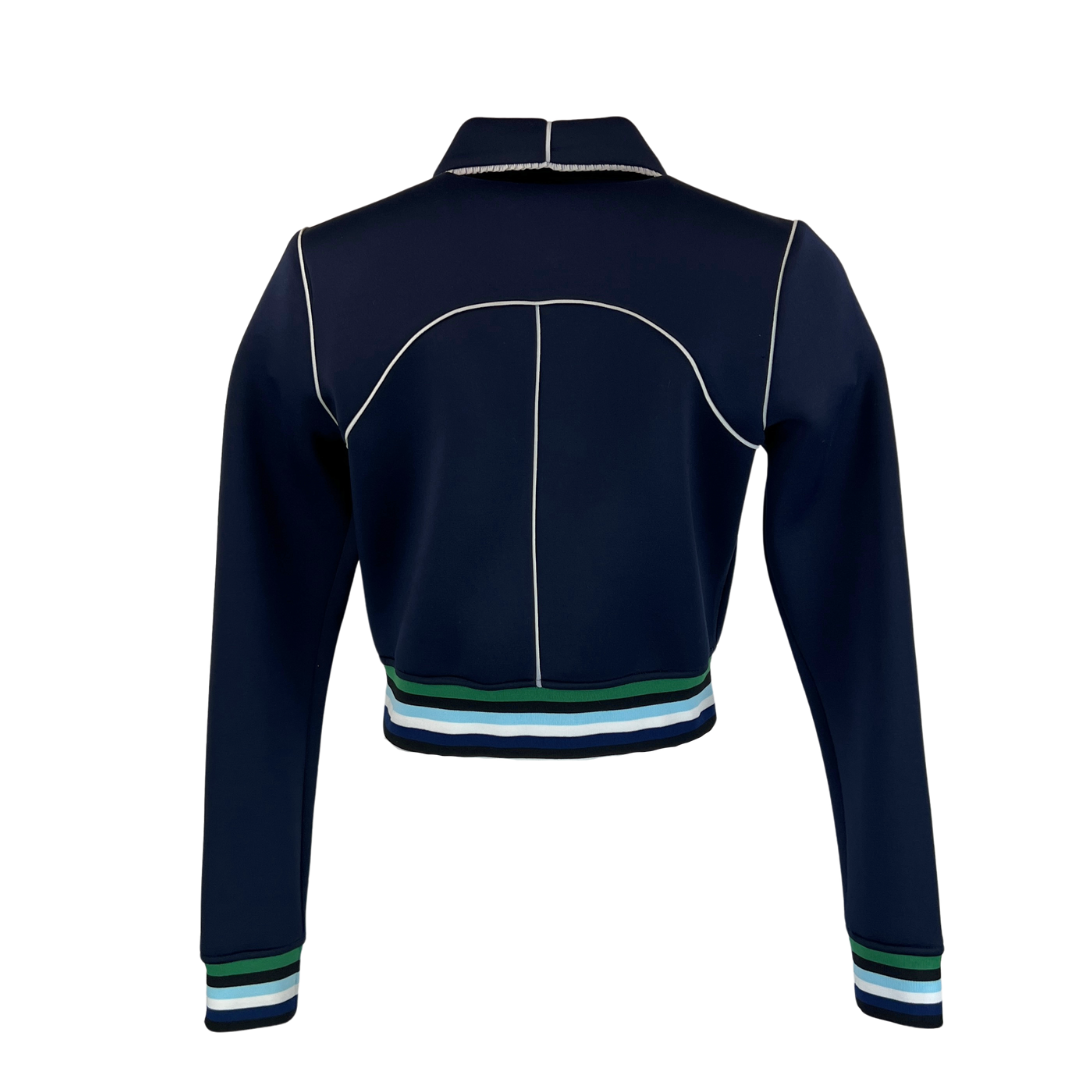 Opening Ceremony Cropped Navy Bomber Jacket