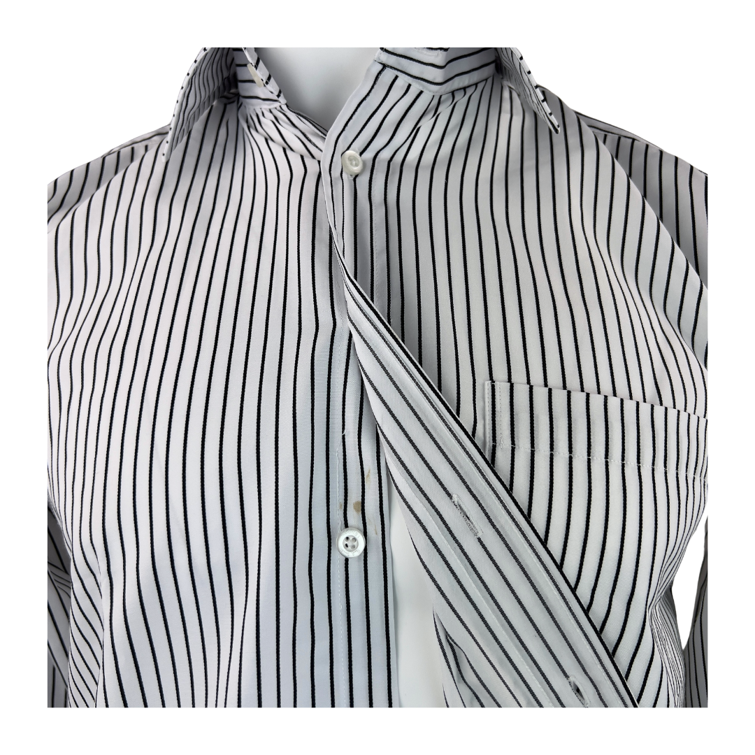 Paul Smith White Dress Shirt with Black Pinstripe 15.5