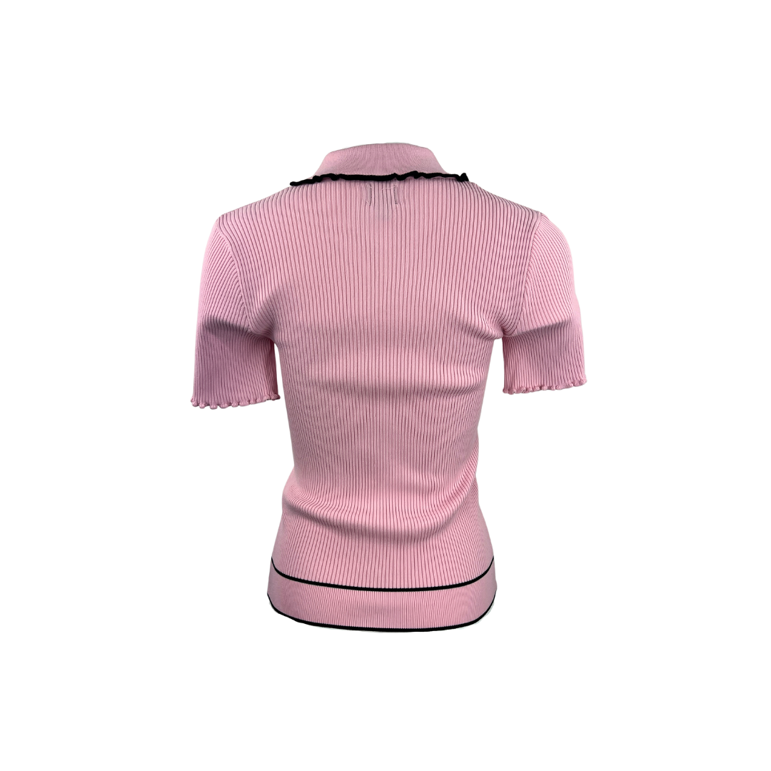 River Island Pink Faux Cardigan with Collar and Short Sleeves
