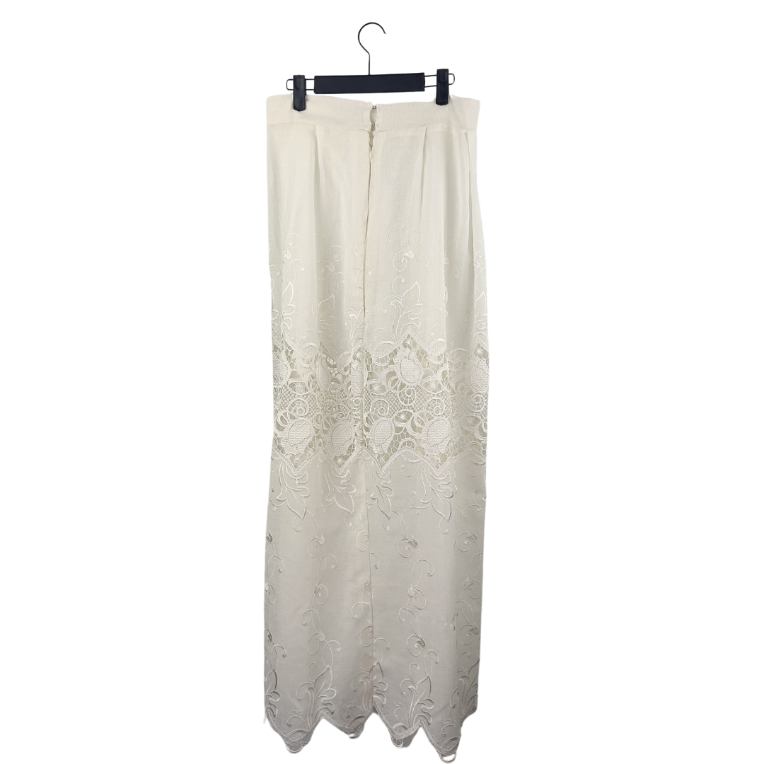 Sheer Cream Lace Maxi Skirt