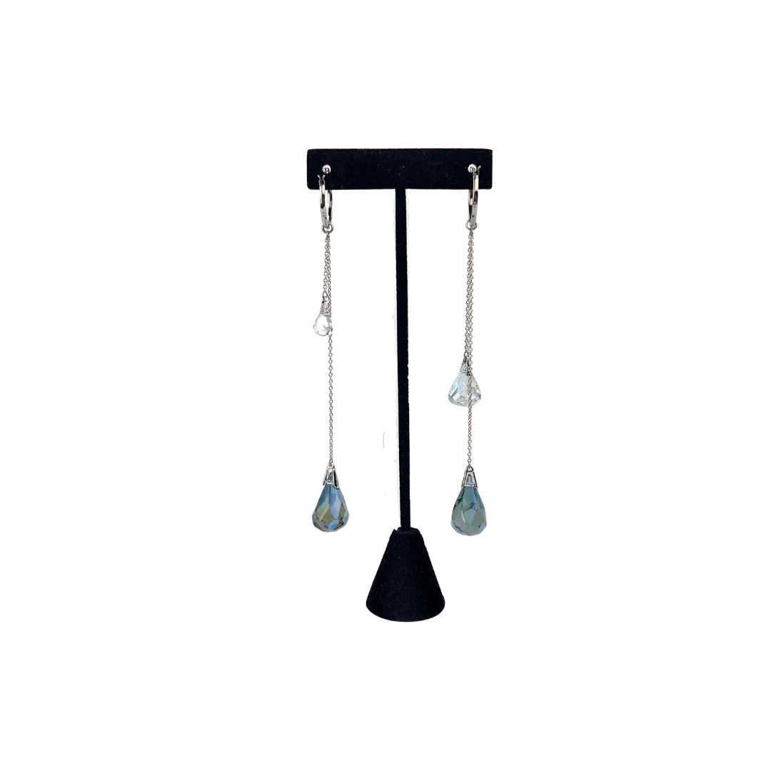 Swarovski Blue Crystal Droplet Earrings