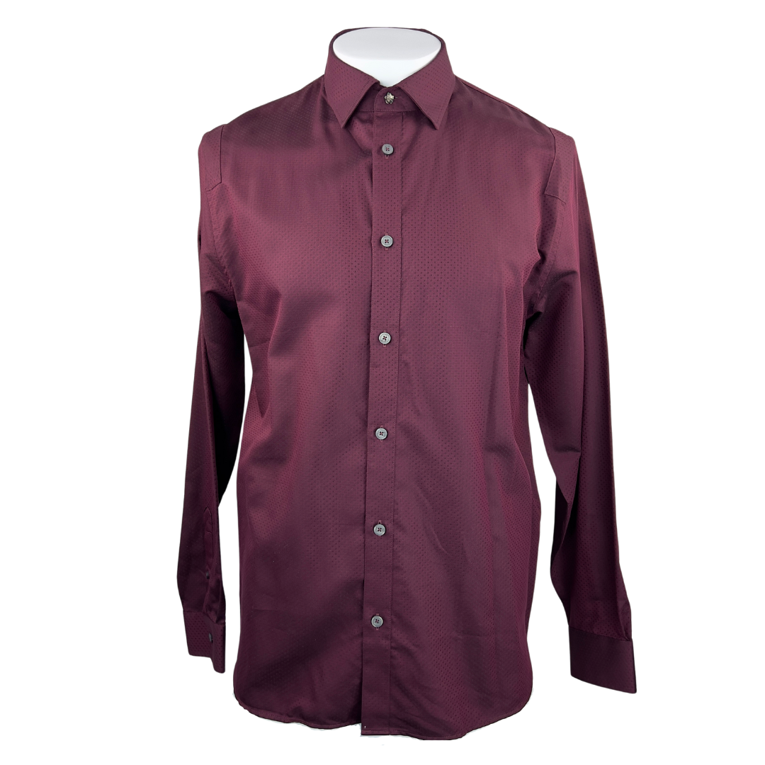 Ted Baker Burgundy Dress Shirt with Self Colored Polka Dots RefindStyle Ted Baker Burgundy Dress Shirt with Self Colored Polka Dots RefindStyle