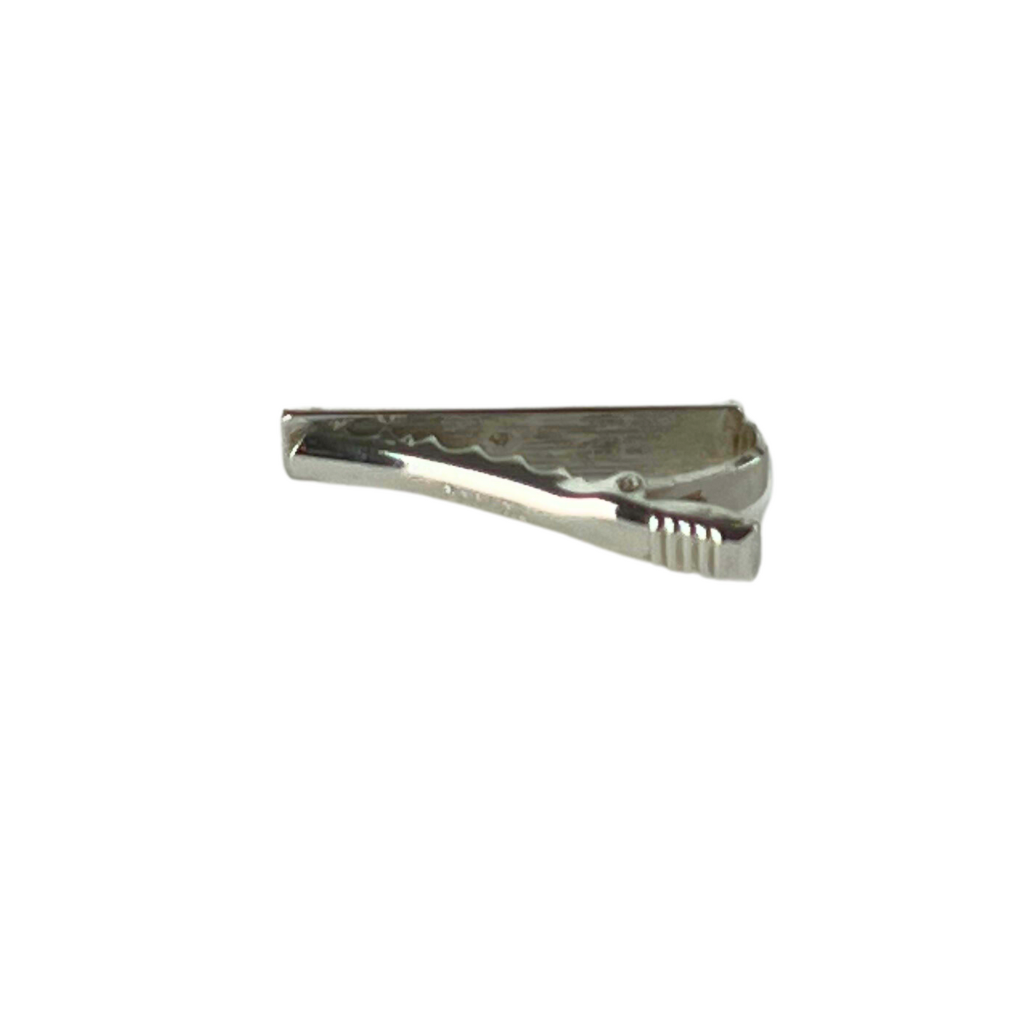 Silver Tie Bar with Diagonal Detail