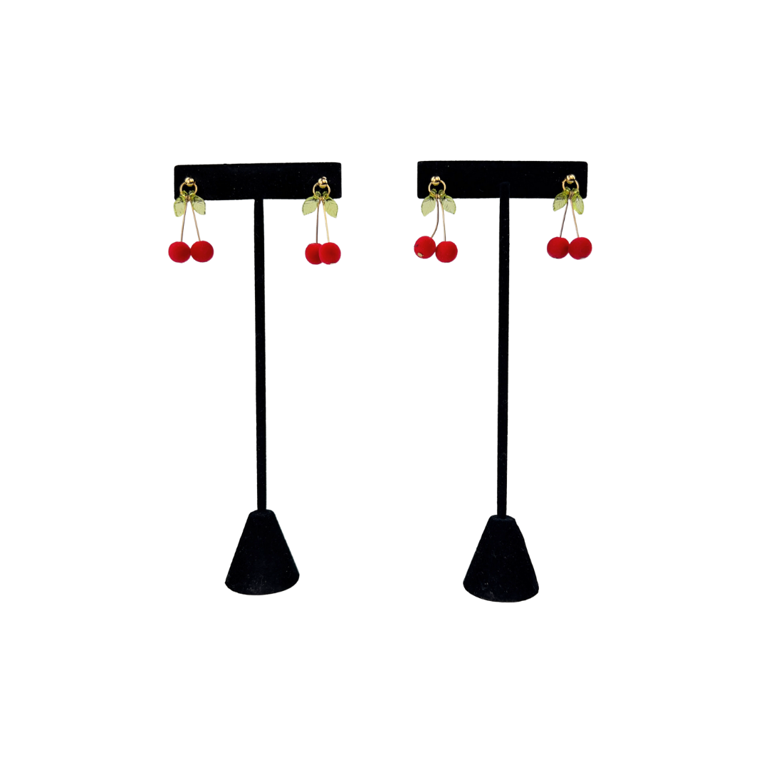 Flocked Cherry Earrings