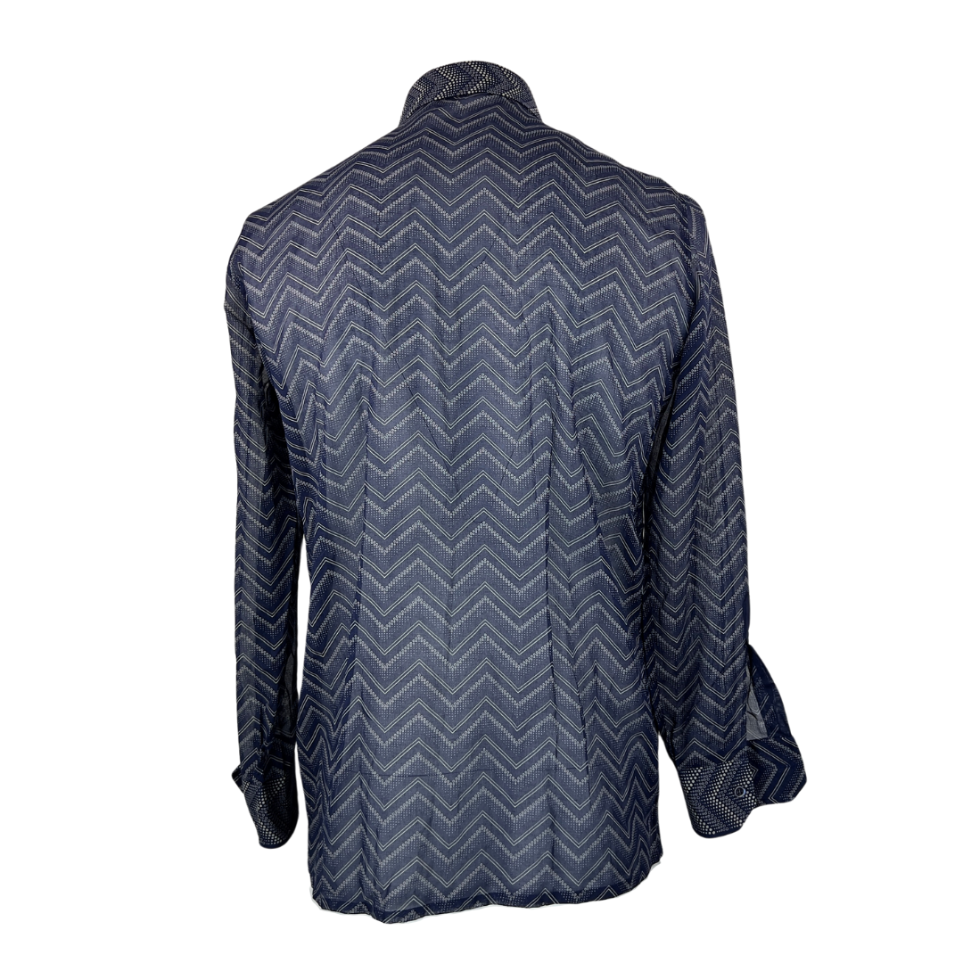 Vintage 70's Navy Sheer Dress Shirt