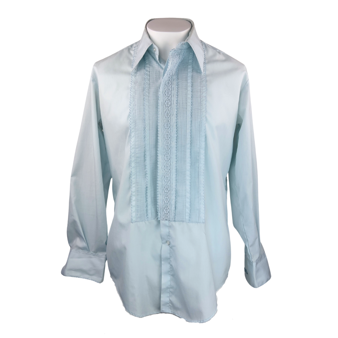 baby blue ruffle shirt